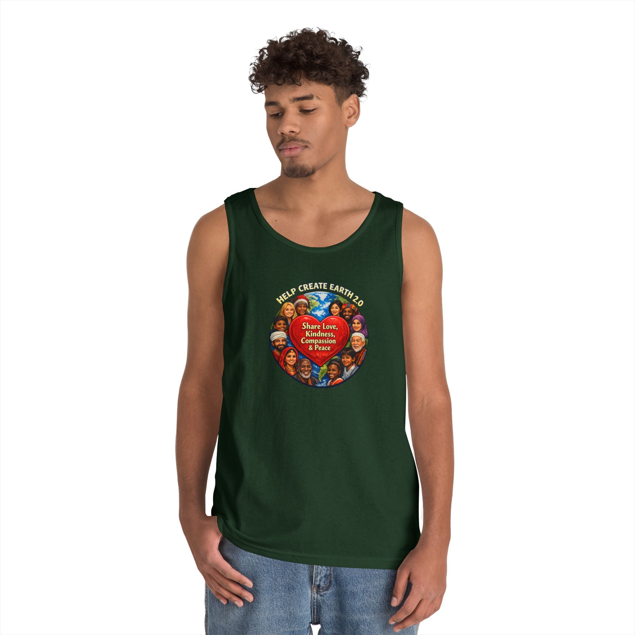 Peace & Kindness Tank Top — "Share Love, Kindness, Compassion & Peace" Graphic
