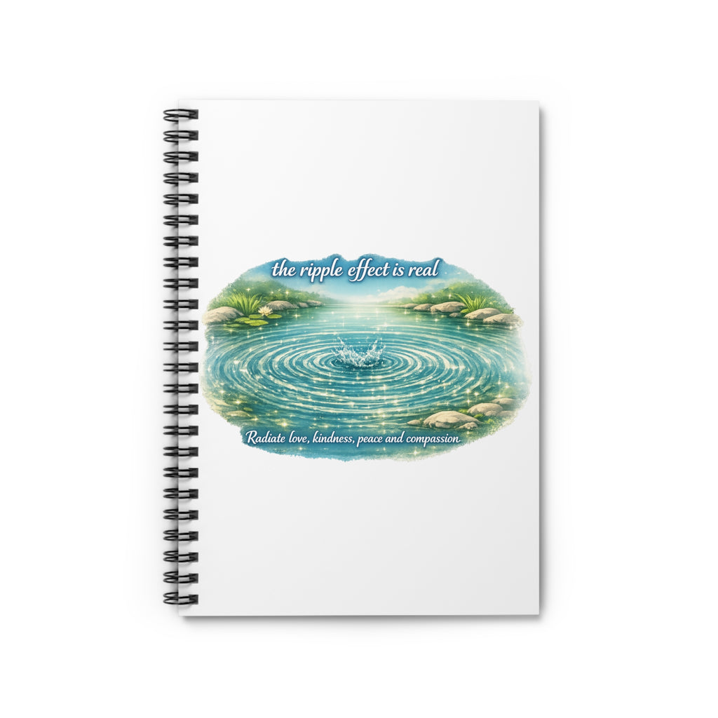 Inspirational Ripple Effect Spiral Notebook – Ruled Journal for Gratitude & Mindfulness