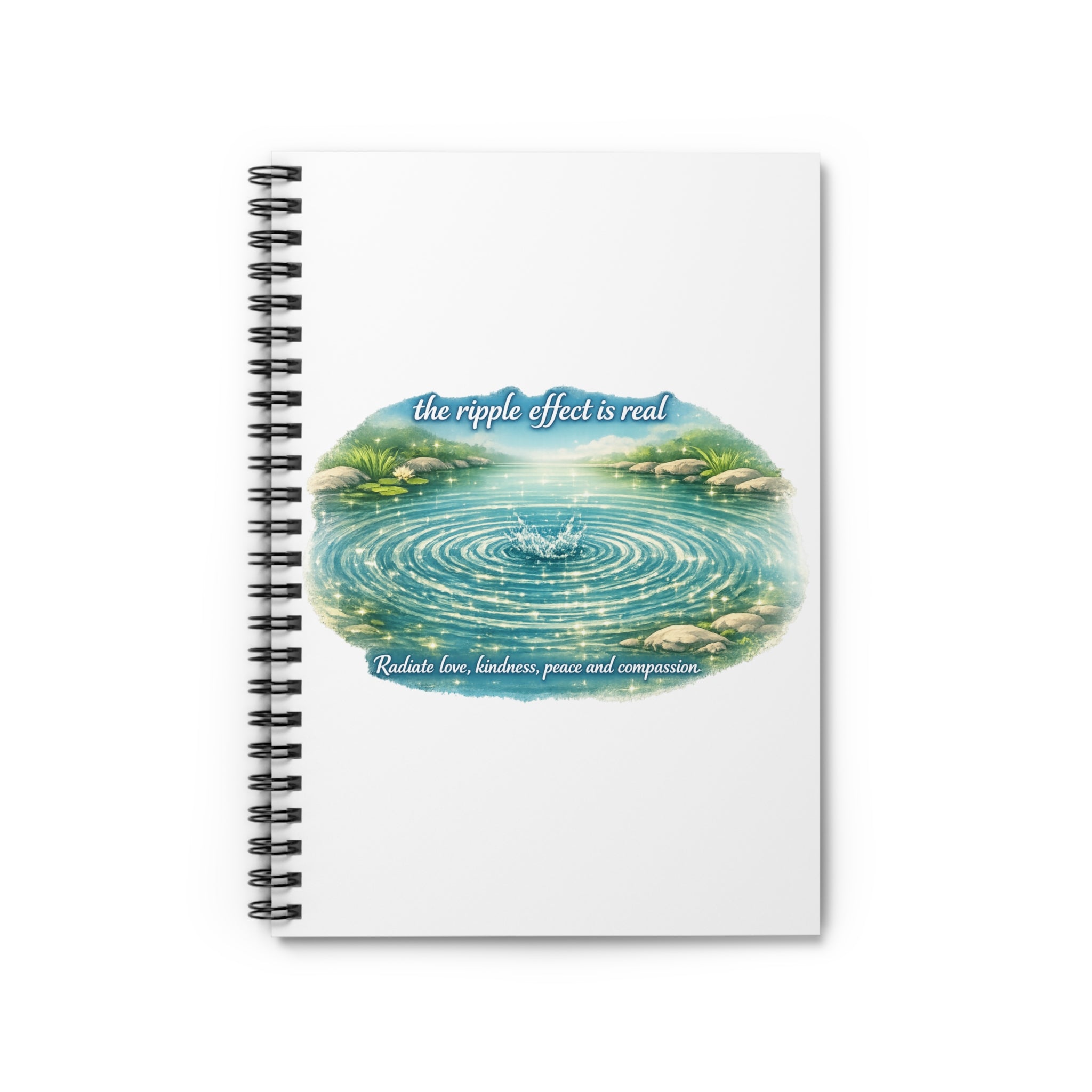 Inspirational Ripple Effect Spiral Notebook – Ruled Journal for Gratitude & Mindfulness