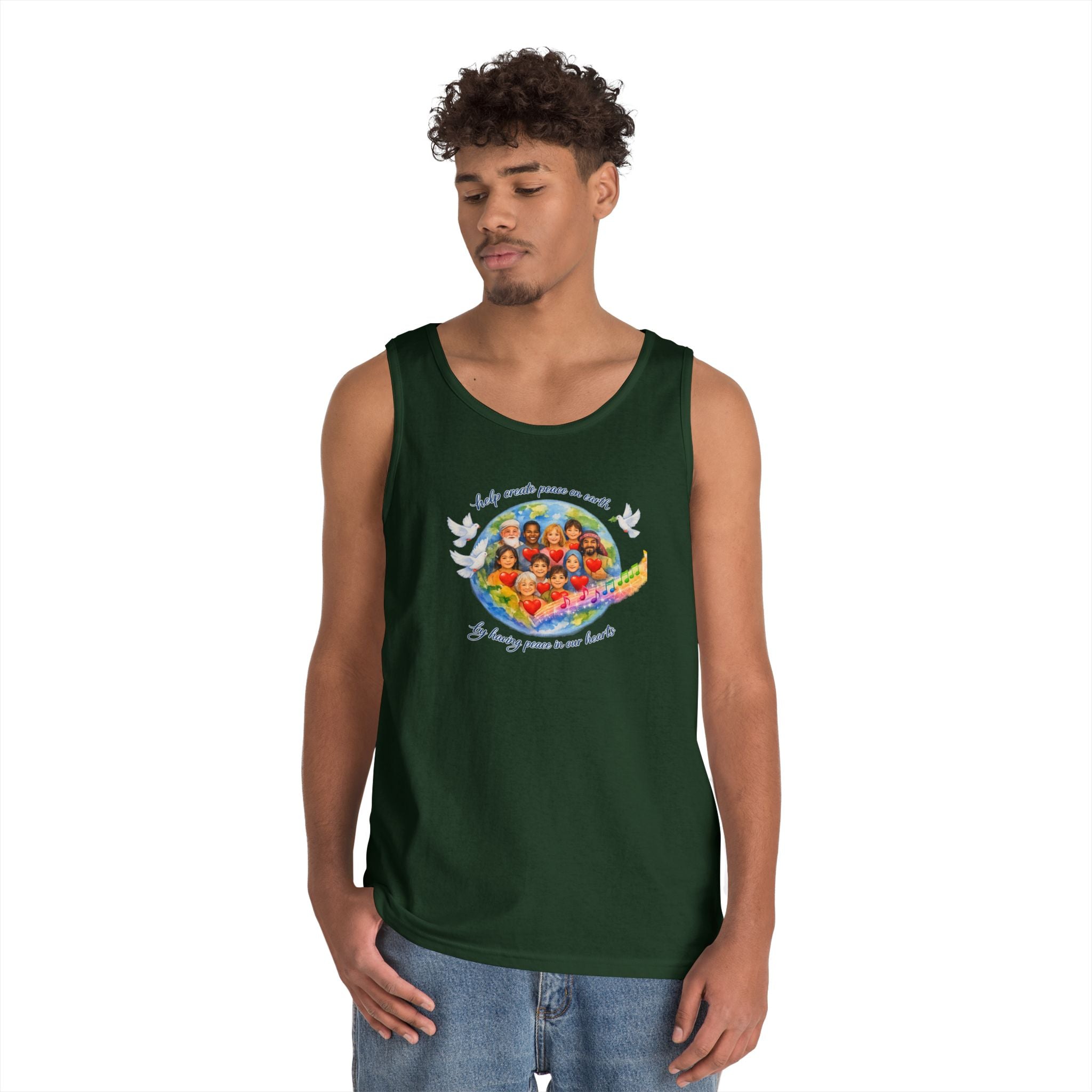 Peace on earth Tank Top — "Helping Others" Inspirational Graphic Tank