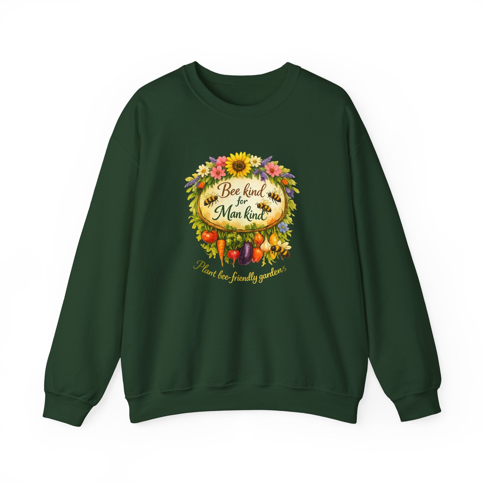Bee Kind Sweatshirt – Floral Sunflower & Fruit Graphic Crewneck