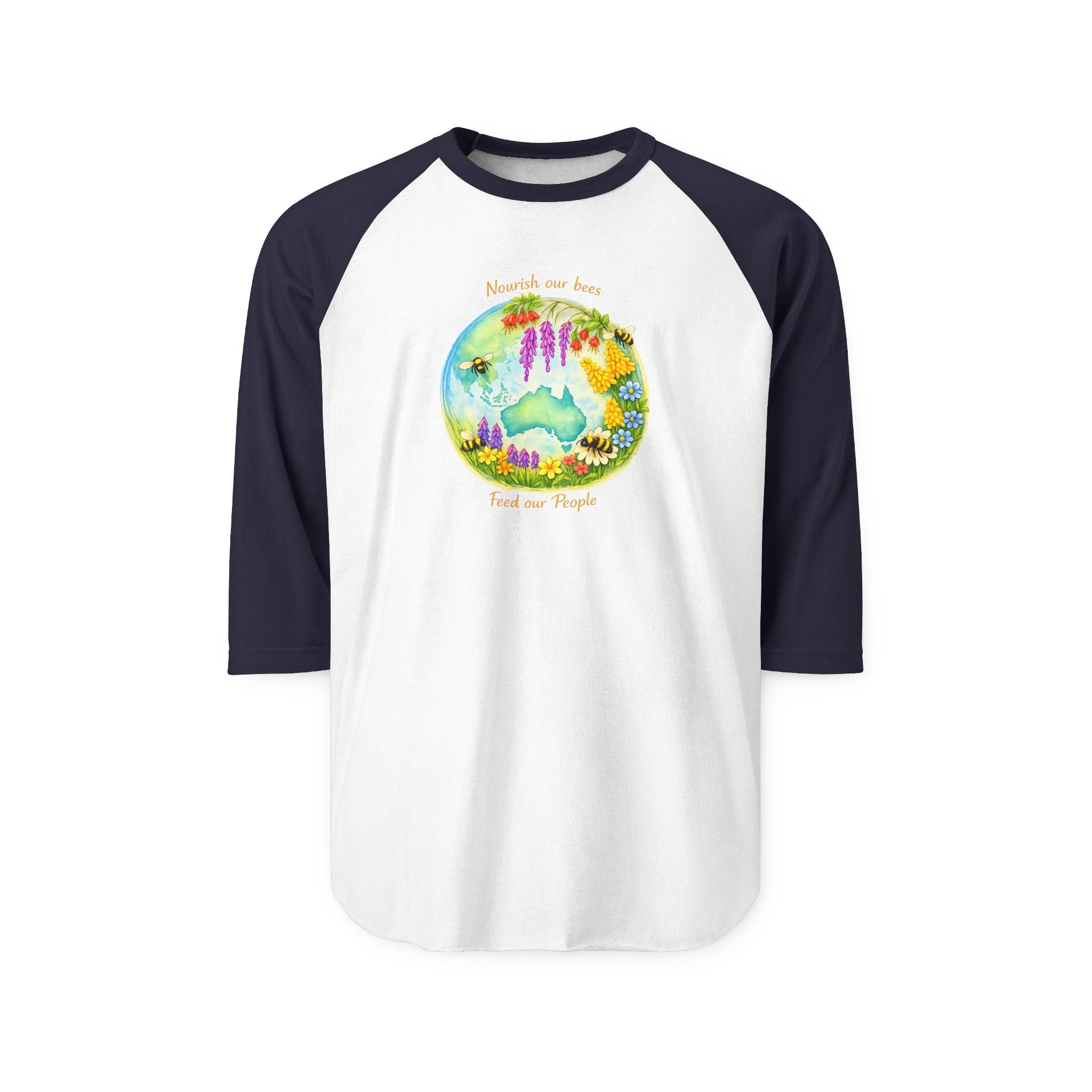 Peaceful Nature Baseball Tee - feed our pollinators