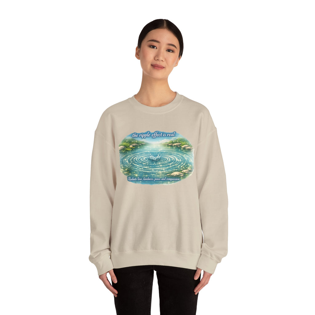 Ripple Effect Crewneck Sweatshirt — Scenic Lake Ripple Design
