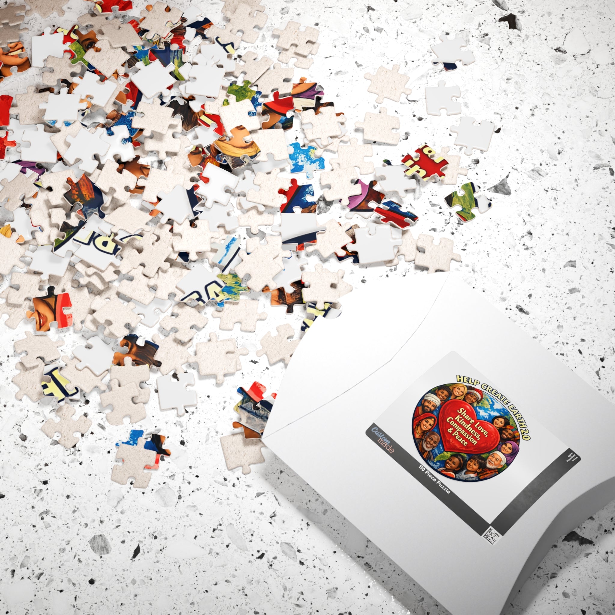 Help Create Earth 2.0 Heart Puzzle — Share Love, Kindness, Compassion & Peace (110–1014 pcs)