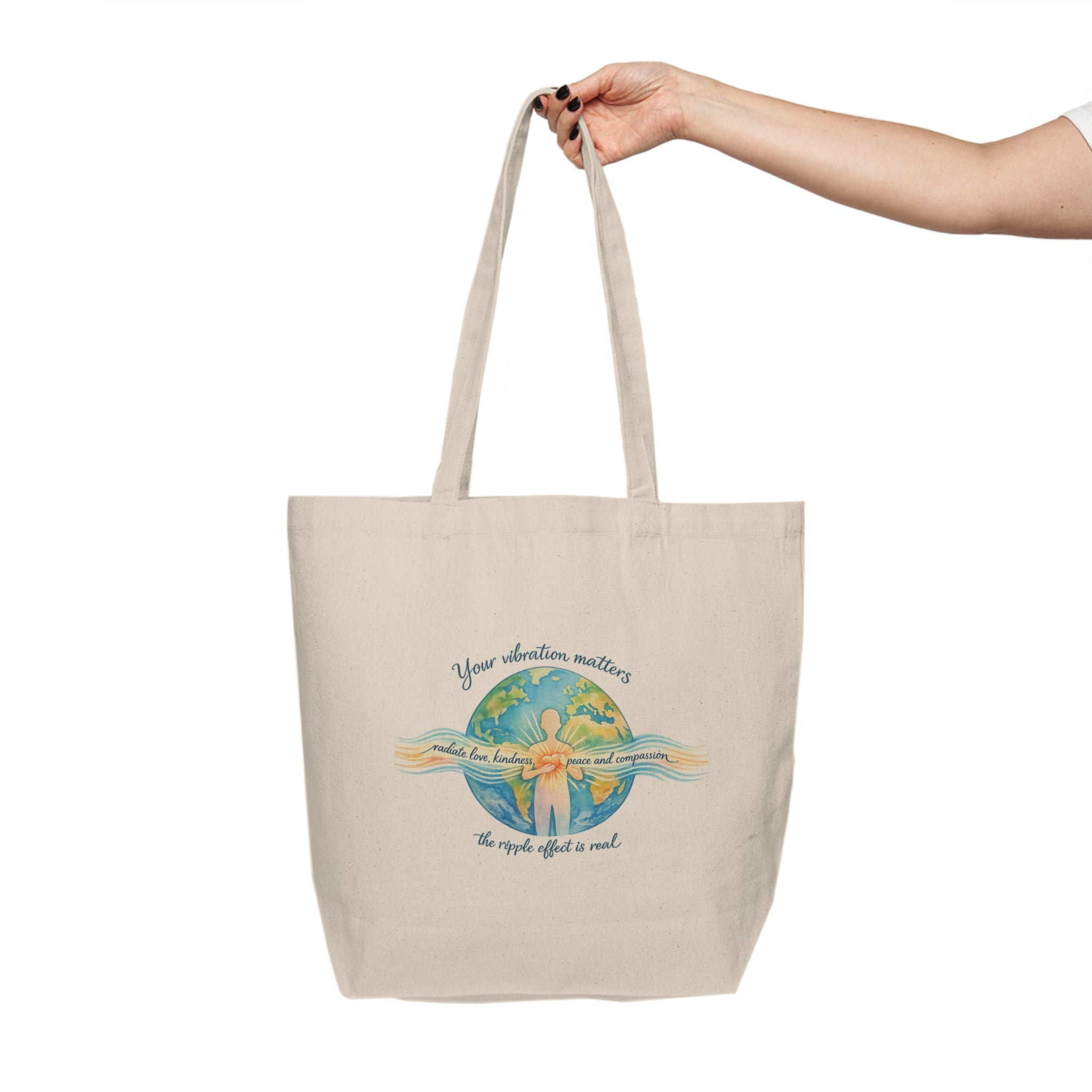 Canvas Tote — "Your Intentions Matter" Earthy Yoga Eco Shopper