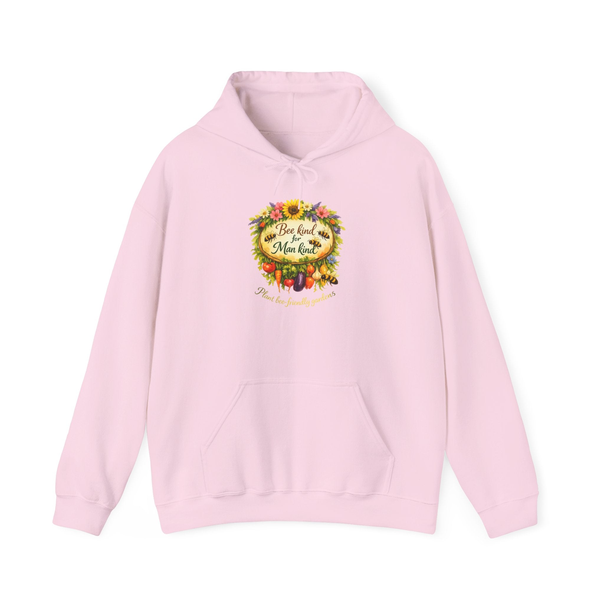 Autumn Floral "Bee Kind to Mankind" Hoodie — Cozy Fall Sweatshirt Gift
