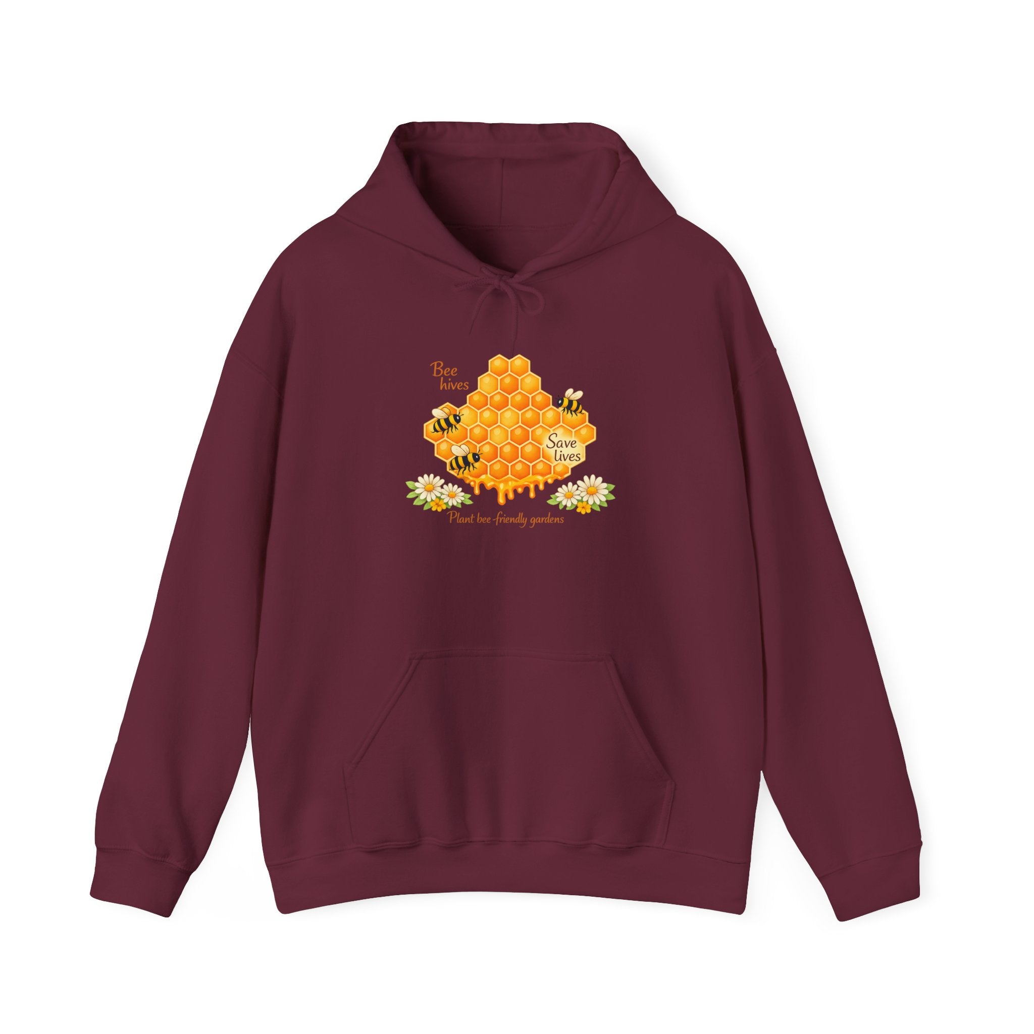Bee Honeycomb Hoodie – Save the Bees Cute Floral Graphic Sweatshirt