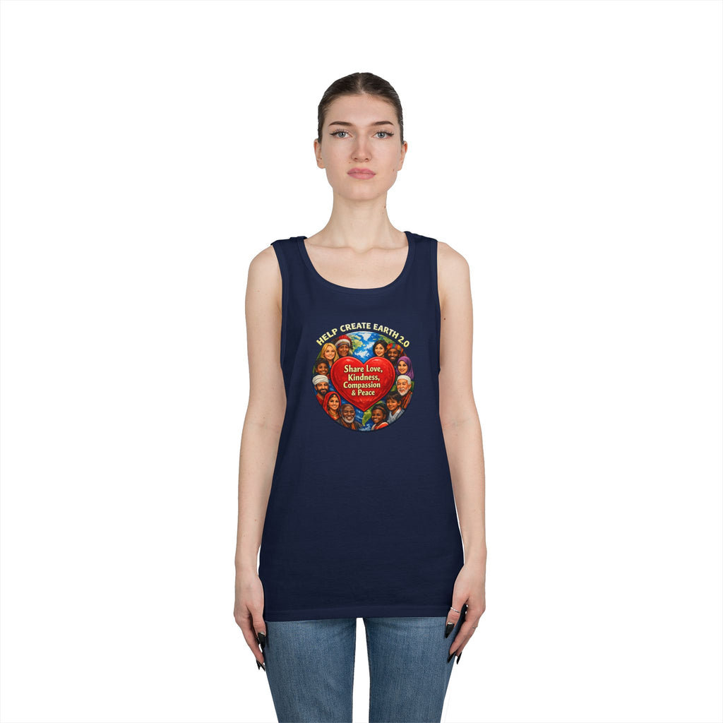 Peace & Kindness Tank Top — "Share Love, Kindness, Compassion & Peace" Graphic