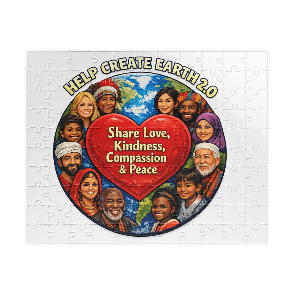 Help Create Earth 2.0 Heart Puzzle — Share Love, Kindness, Compassion & Peace (110–1014 pcs)