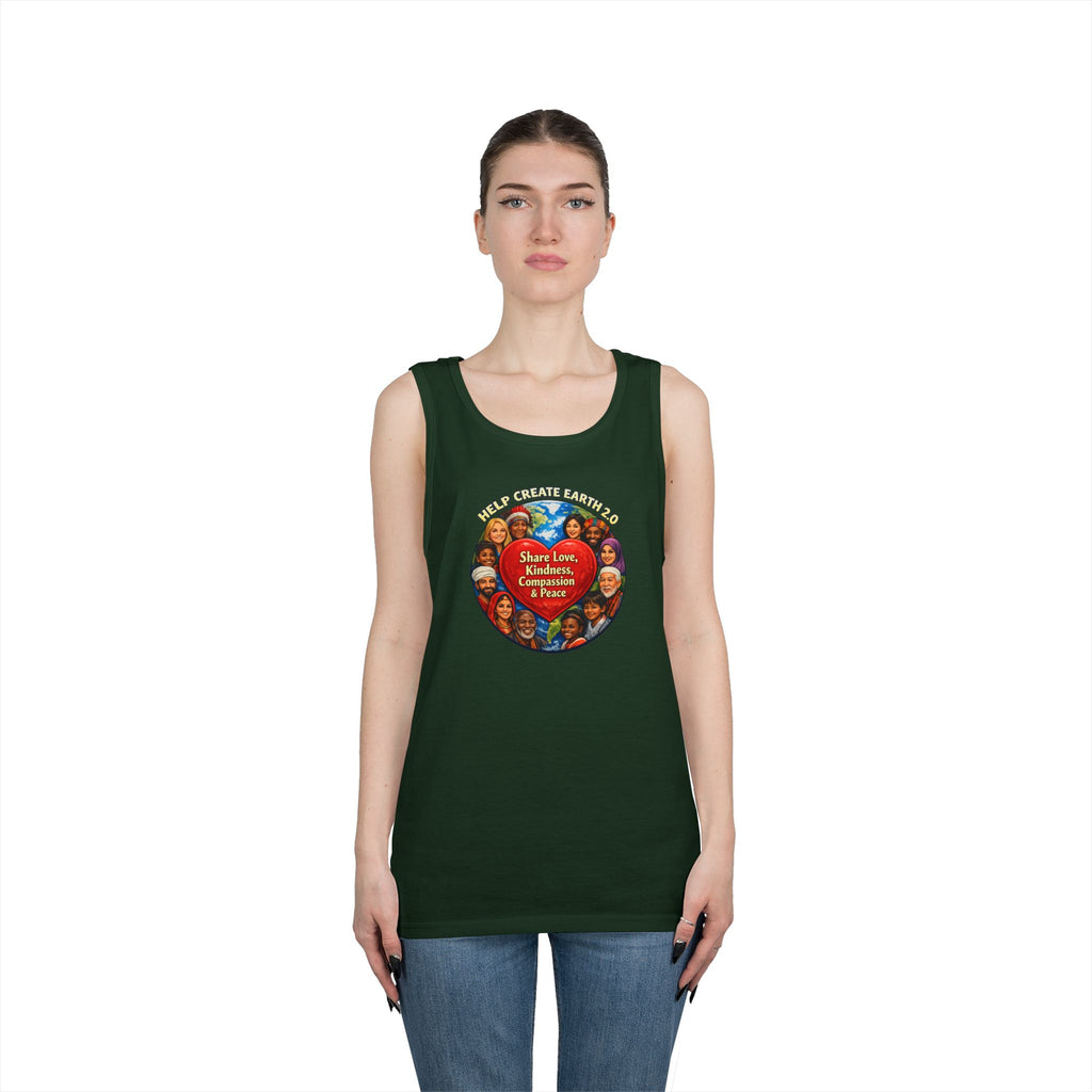 Peace & Kindness Tank Top — "Share Love, Kindness, Compassion & Peace" Graphic