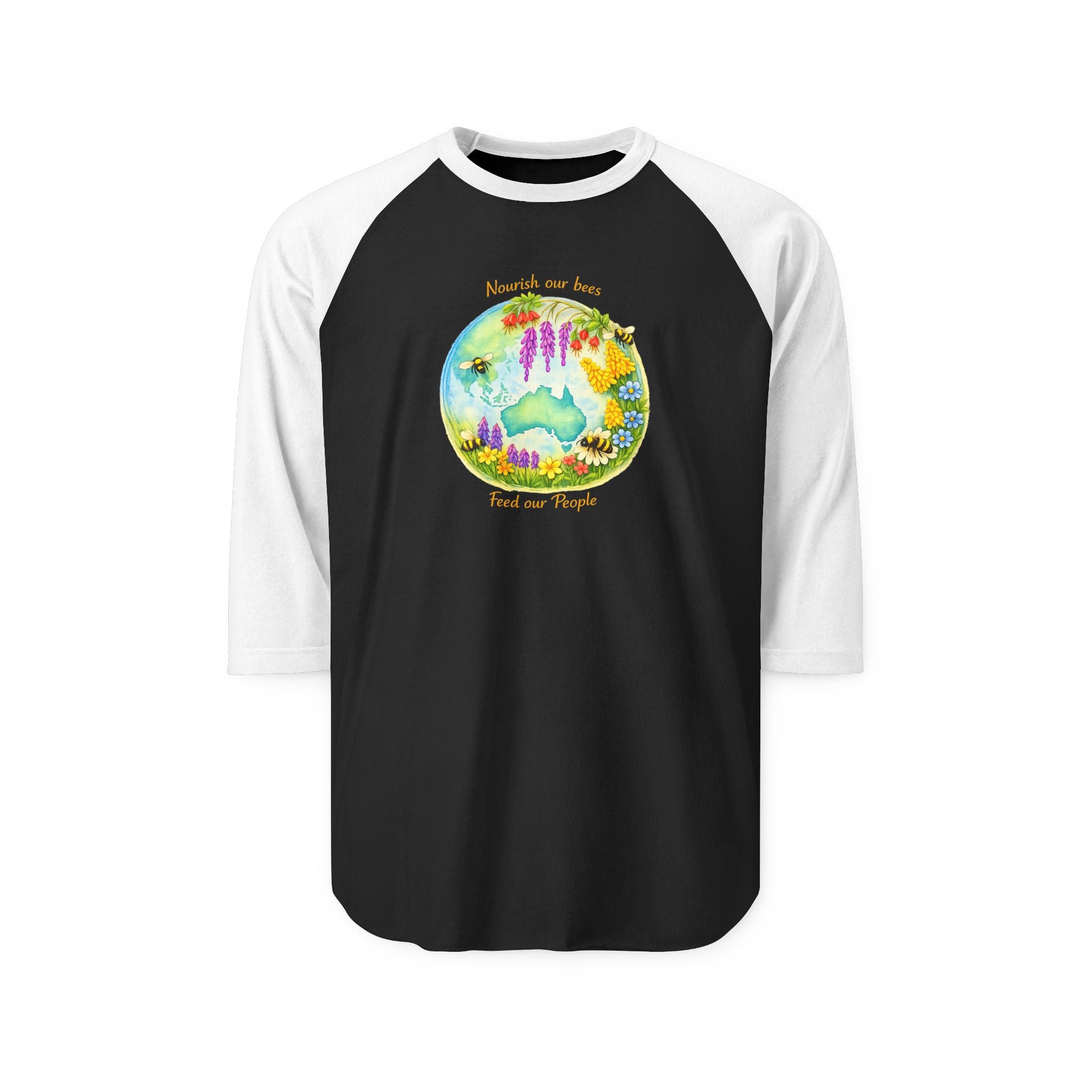 Peaceful Nature Baseball Tee - feed our pollinators