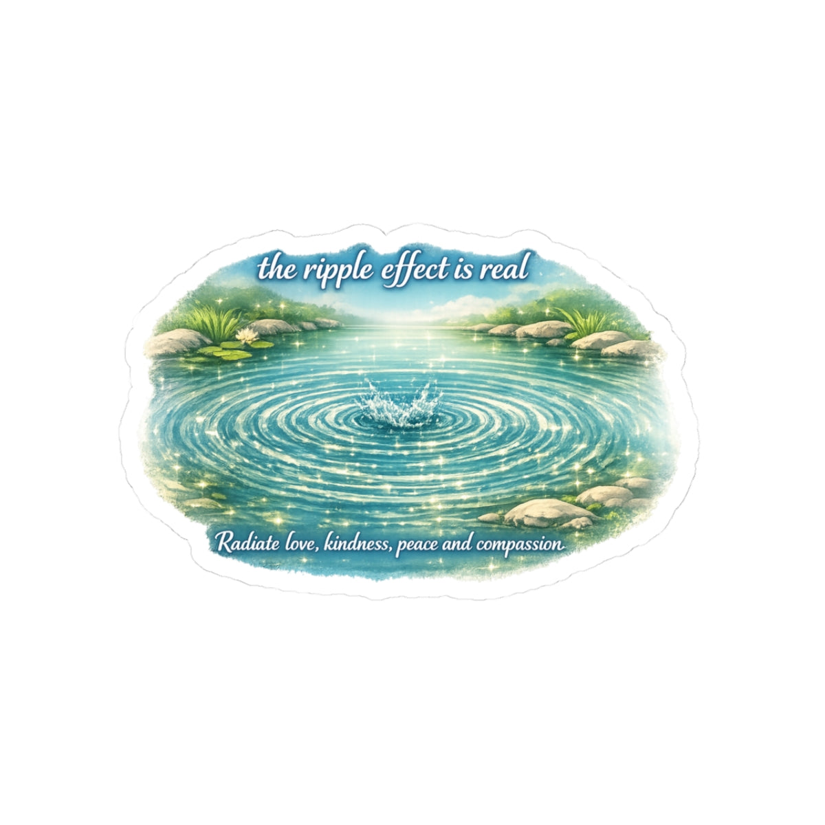 Ripple effect Kiss-Cut Stickers