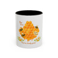 Bee-Friendly Honeycomb Mug — “Bee hives Save Lives” 11oz/15oz