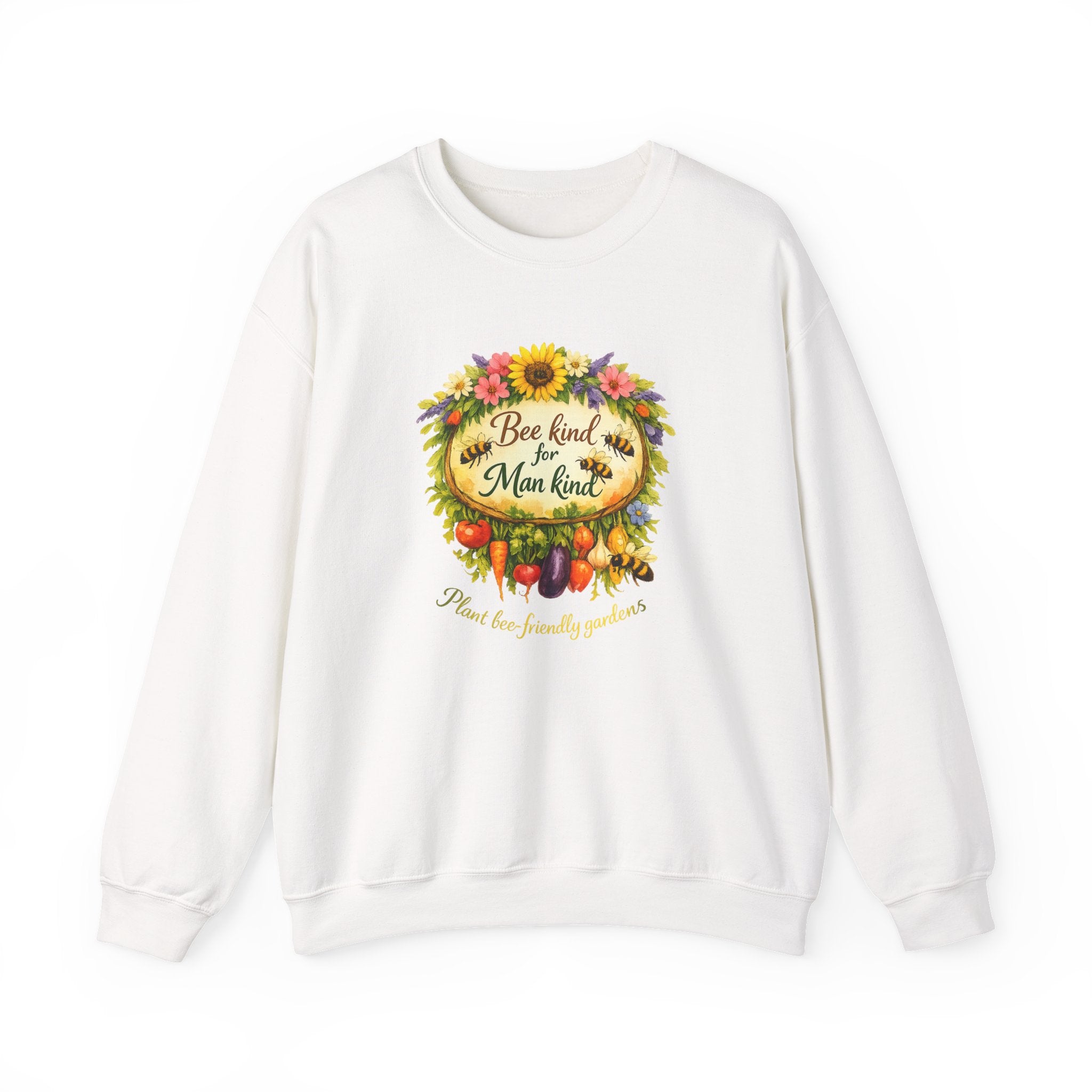 Bee Kind Sweatshirt – Floral Sunflower & Fruit Graphic Crewneck