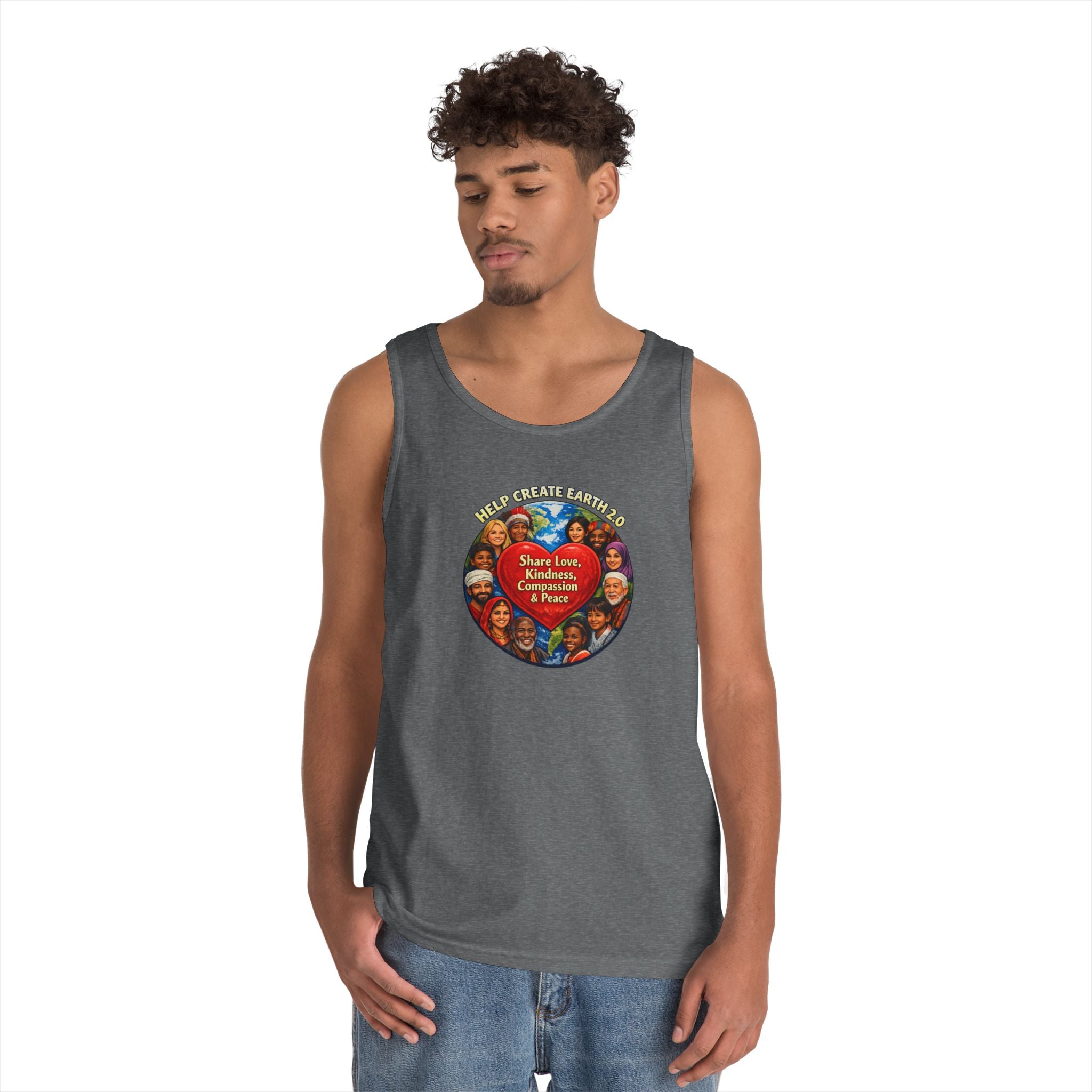 Peace & Kindness Tank Top — "Share Love, Kindness, Compassion & Peace" Graphic