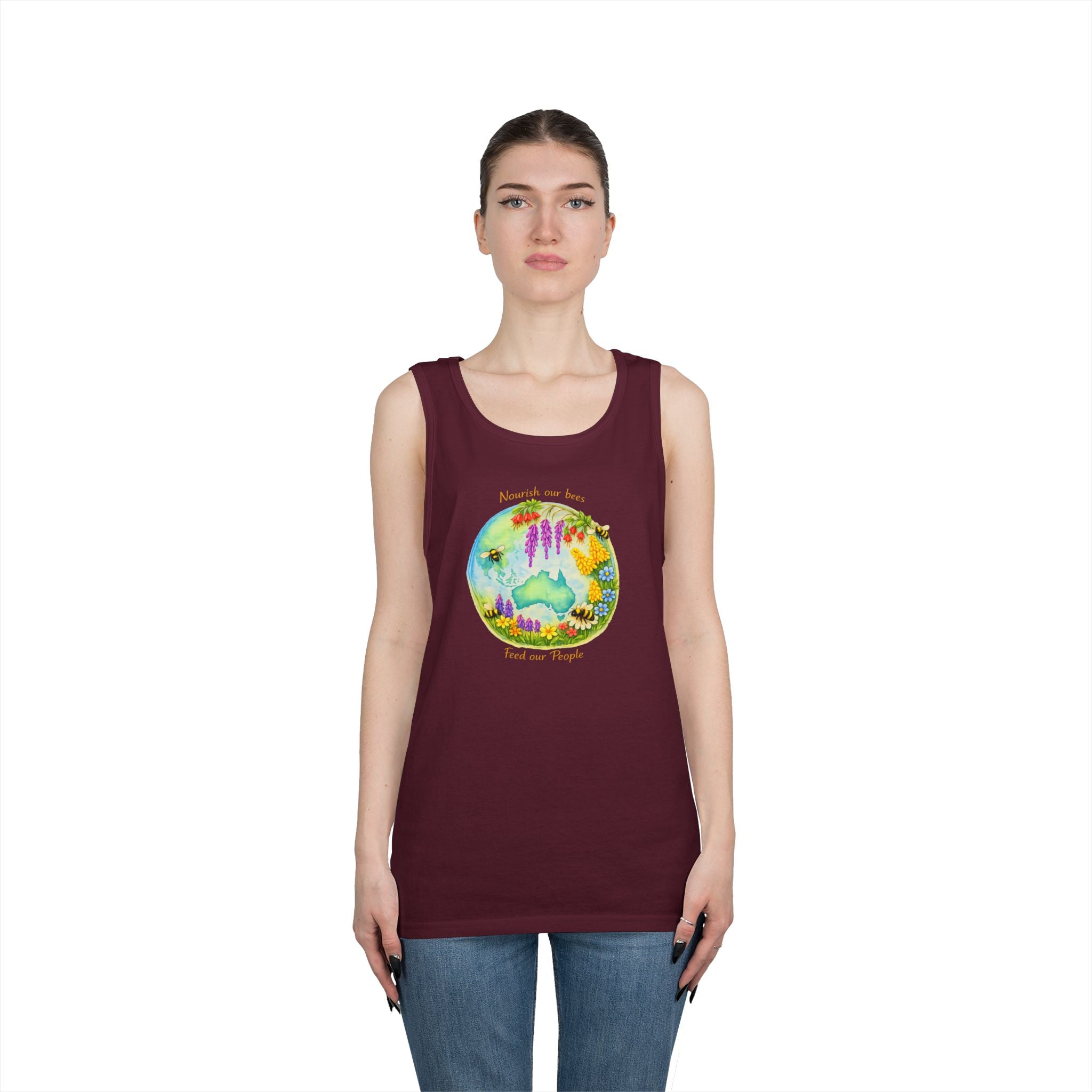 Nature Lover Tank Top — "Breathe in the Ocean, Feel the Waves" Watercolor Sea Life Design