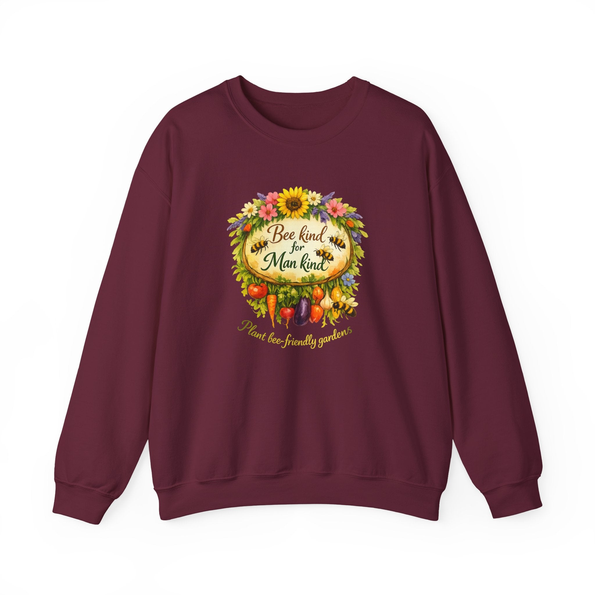 Bee Kind Sweatshirt – Floral Sunflower & Fruit Graphic Crewneck