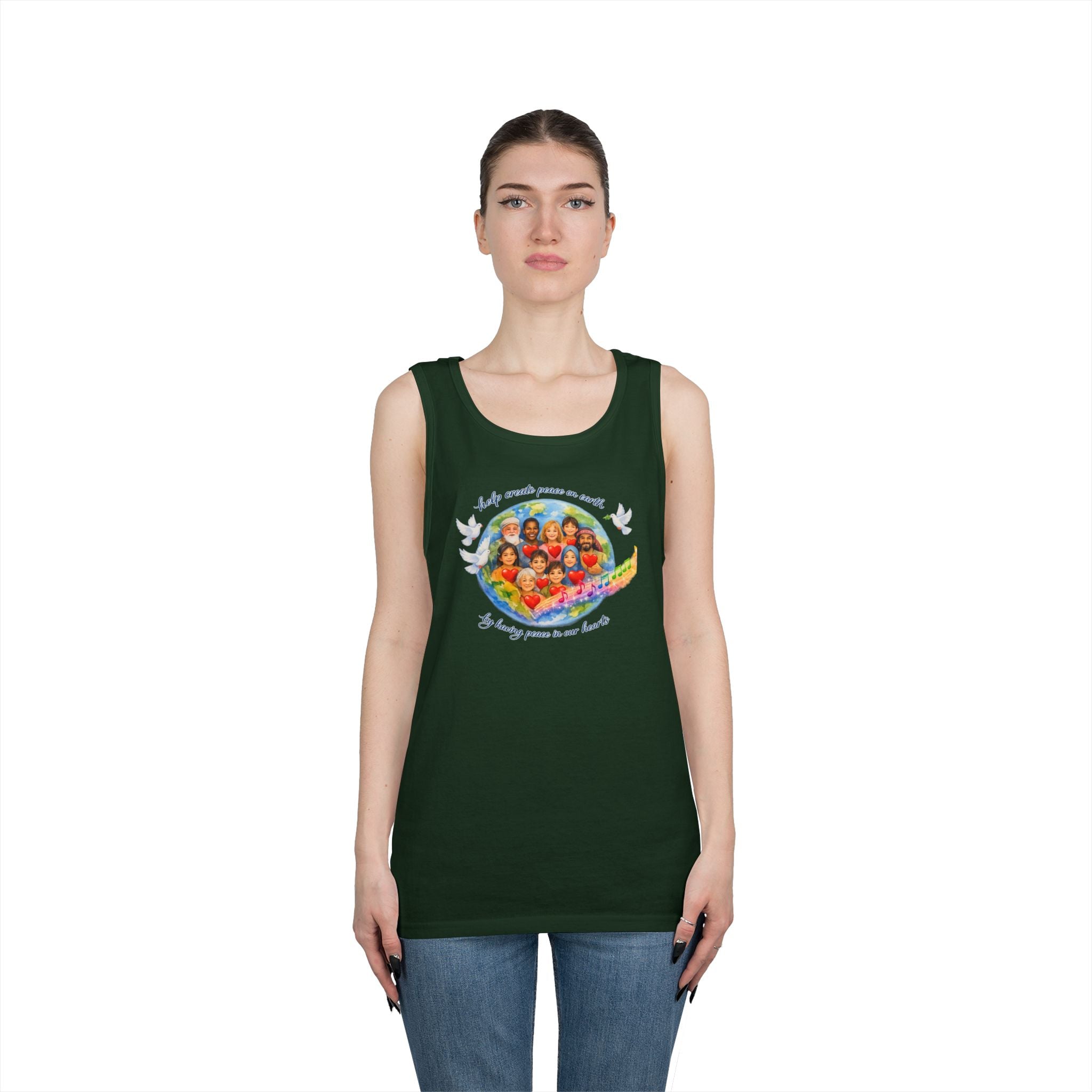Peace on earth Tank Top — "Helping Others" Inspirational Graphic Tank