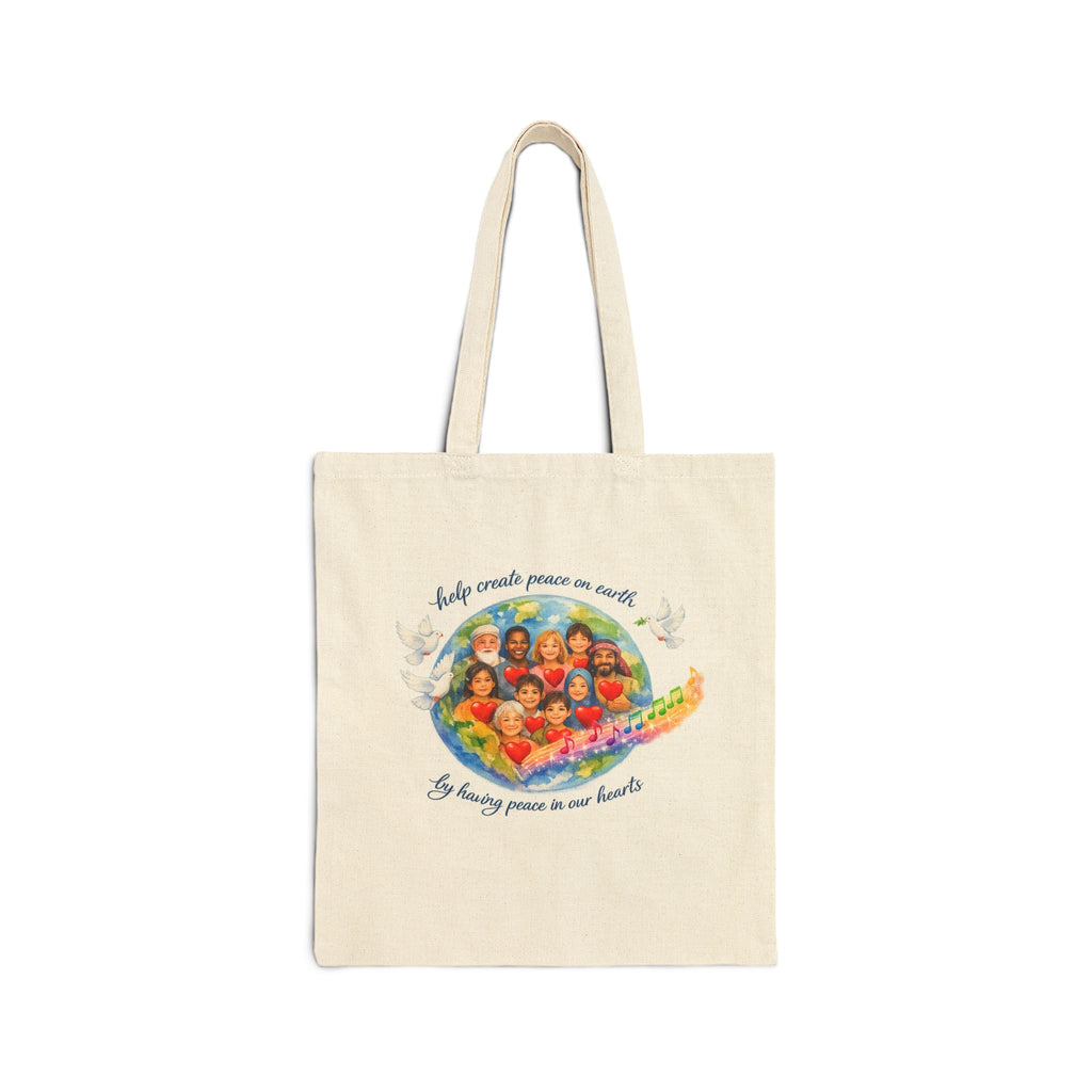 Peace on earth Cotton Canvas Tote Bag