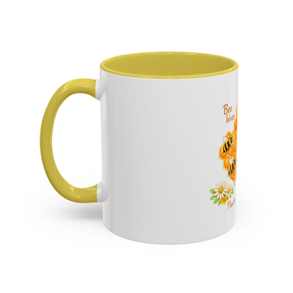 Bee-Friendly Honeycomb Mug — “Bee hives Save Lives” 11oz/15oz