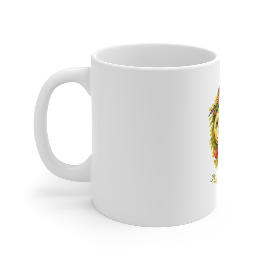 Bee Kind for Mankind Floral Mug — Eco-Friendly Gardeners Coffee Cup