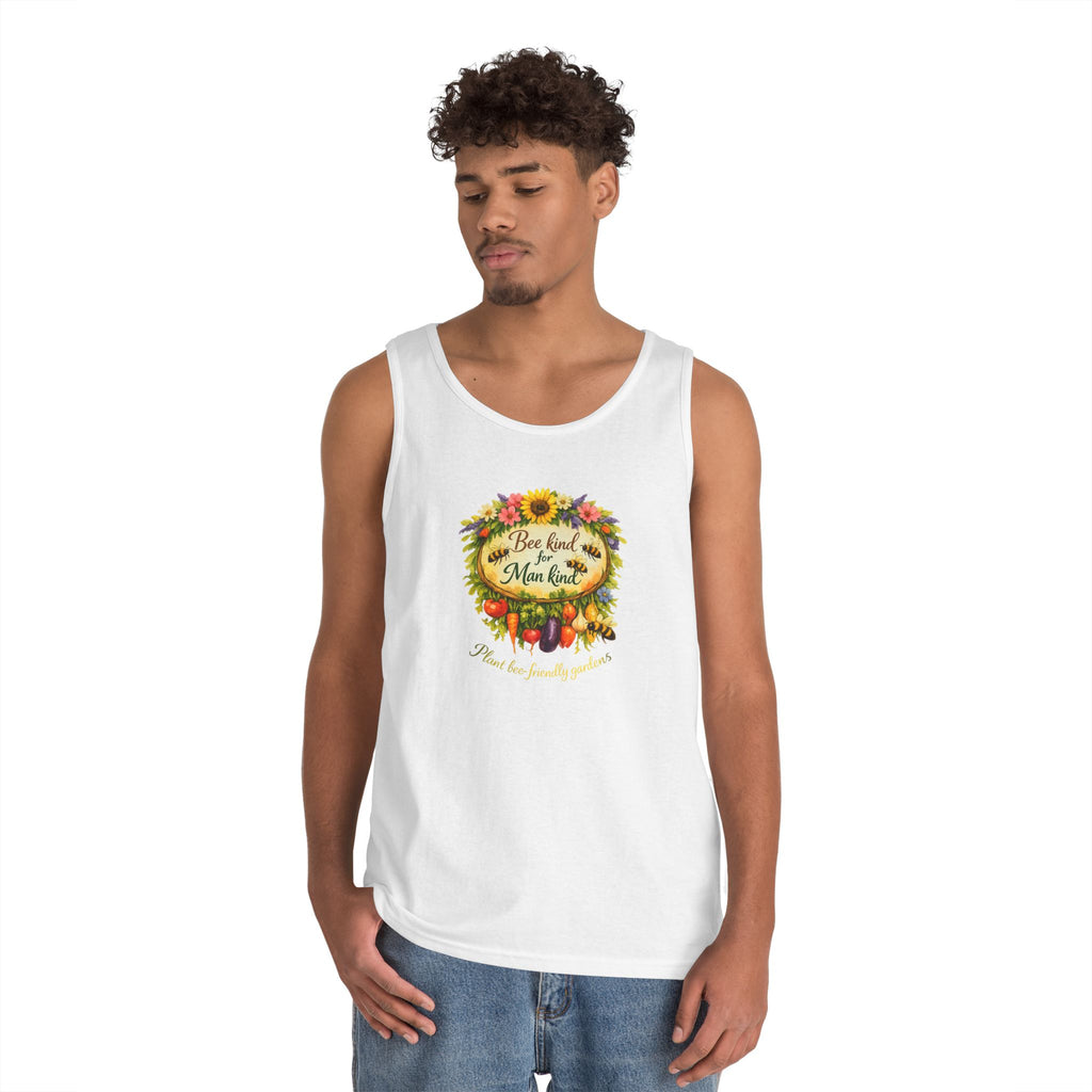 Sunflower Harvest Tank Top — "Bee Kind to mankind" Floral Summer Shirt