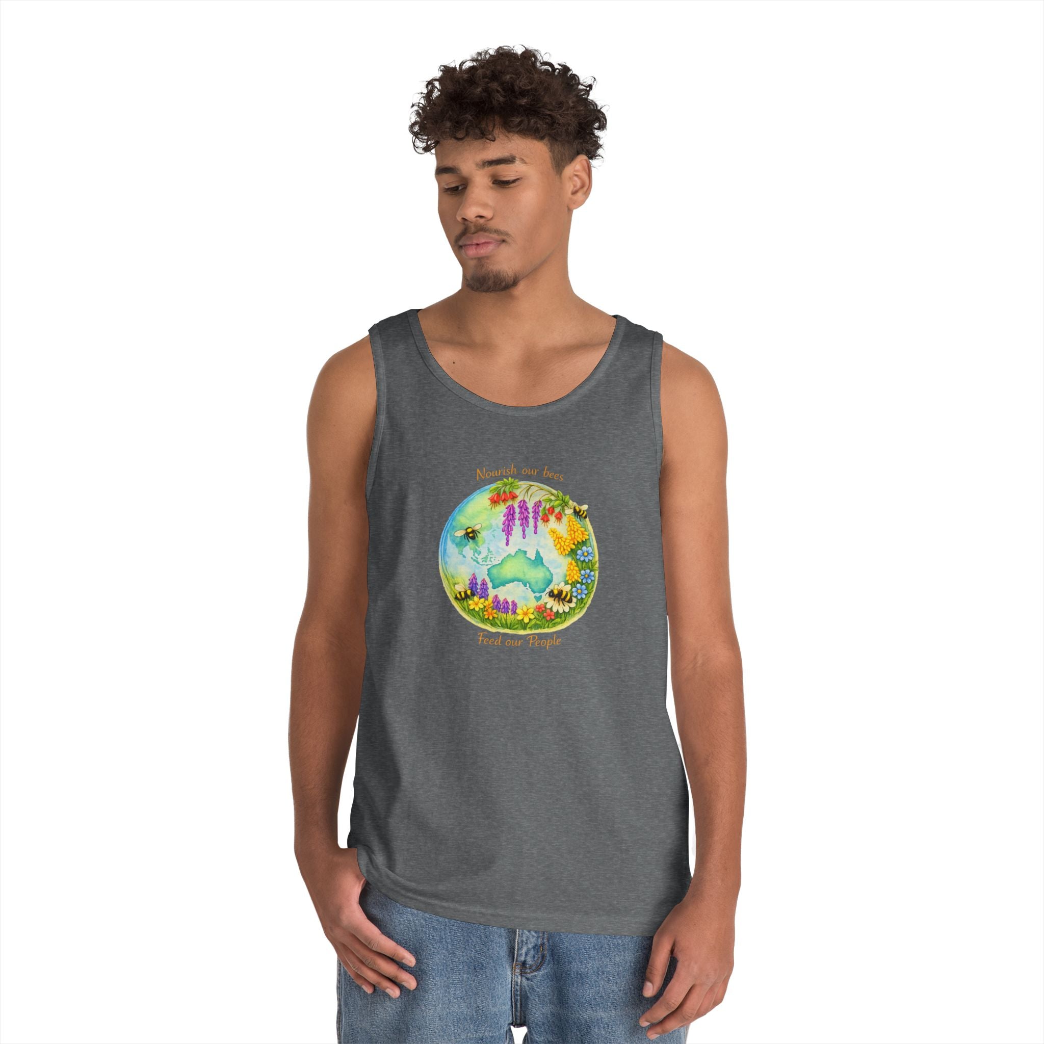Nature Lover Tank Top — "Breathe in the Ocean, Feel the Waves" Watercolor Sea Life Design